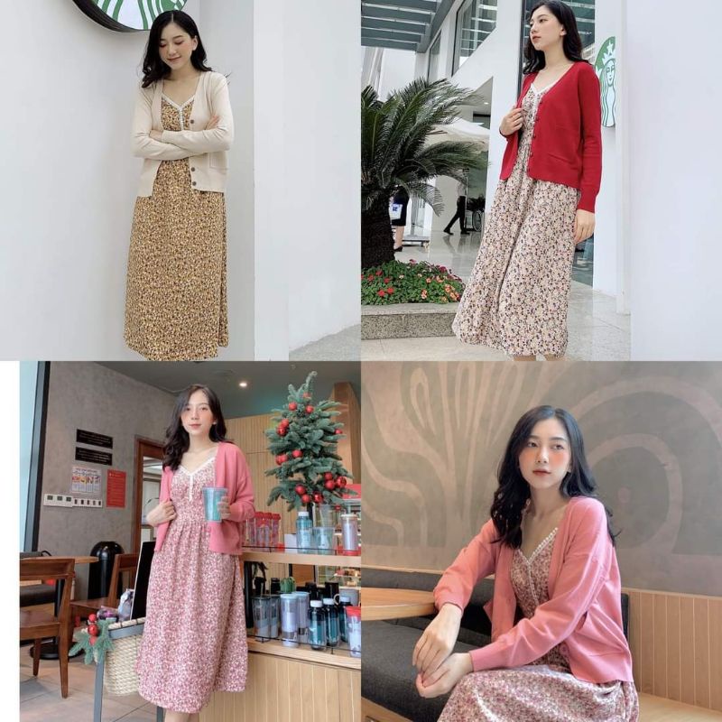 Áo Khoác Cardigan Thun Len Cổ Tim Xinh Xắn Cho Nữ Chất Len Tăm Phong Cách Ulzzang Hàn Quốc Nhiều Màu | BigBuy360 - bigbuy360.vn