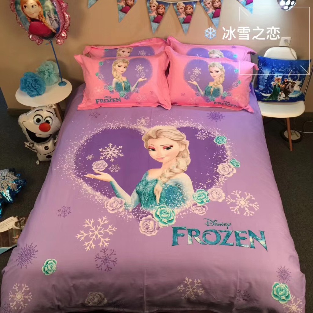 Bộ Chăn Ga Gối Cotton DISNEY 5D DÀNH CHO BÉ Gái