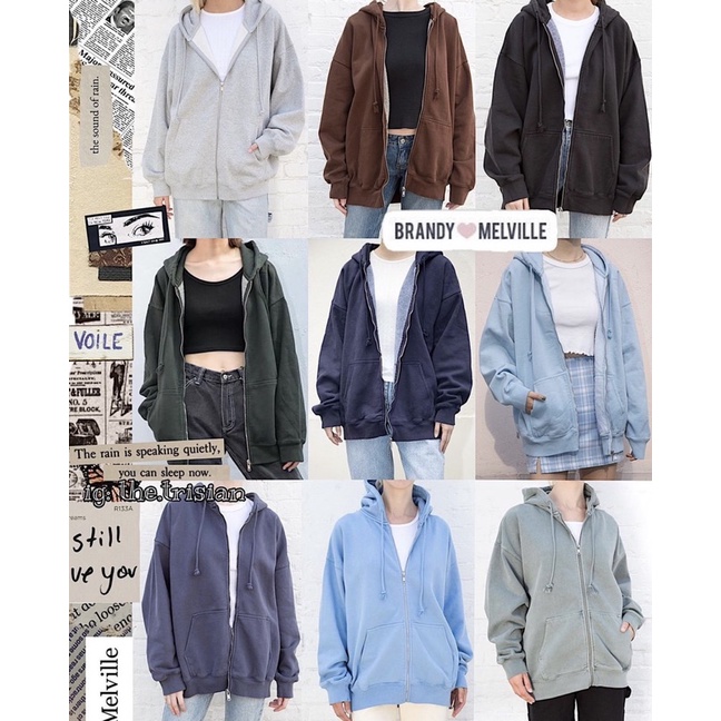 Christy Hoodie Brandy Melville Form Oversized (Áo khoác nỉ có mũ vải lót bông) *BEST SELLER*