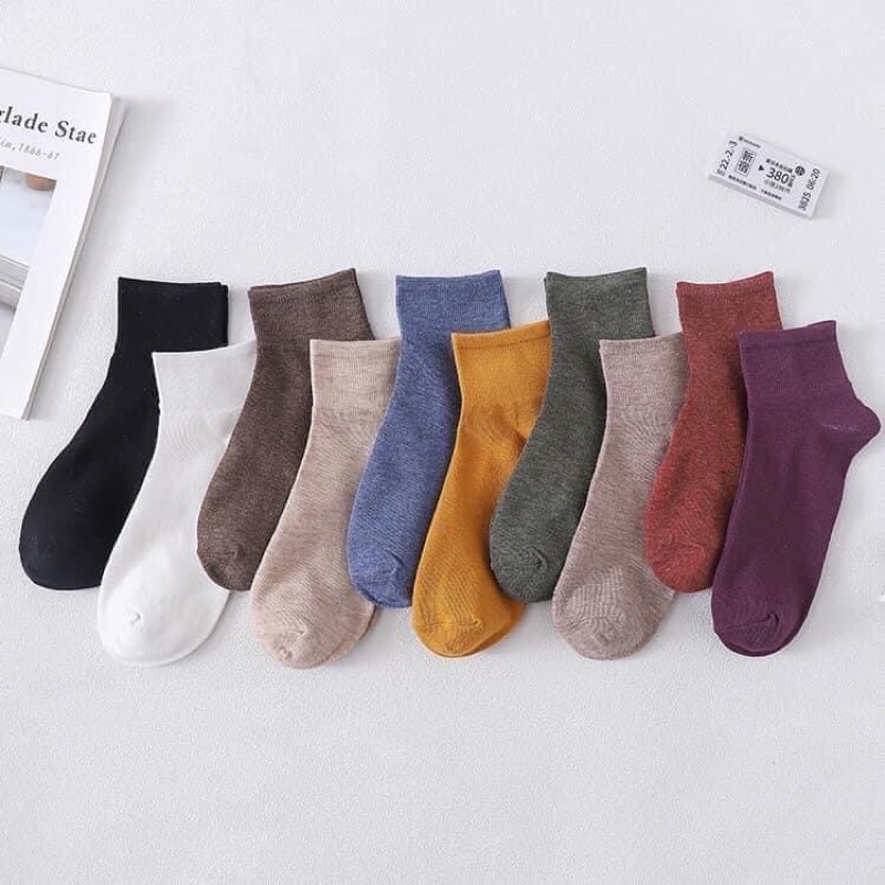 Set 10 đôi tất nữ muối tiêu phong cách vintage