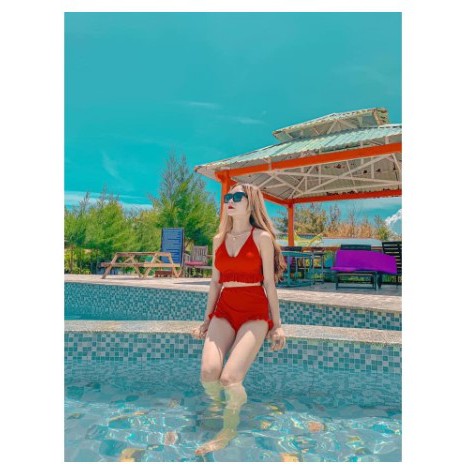 Bikini 2 Mảnh Đi Biển , Đồ Bơi Nữ Kín Đáo Bánh Bèo DLAVENDER BKN 19