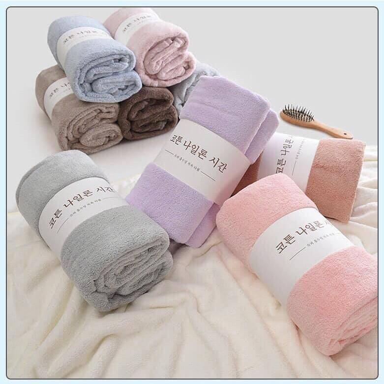 Khăn bông lông cừu, khăn tắm cao cấp 35x50cm xuất Hàn - Mềm mịn ( Giao màu ngẫu nhiên )