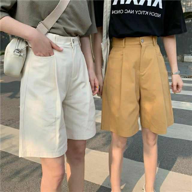 Lenkapas - Quần ngố xếp ly trước 3 màu trắng, đen, vàng siu xinh