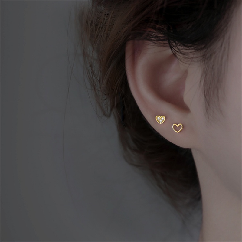 Bông Tai Bạc 925 Hình Trái Tim Nhỏ Xinh Thời Trang Mới Cho Nữ