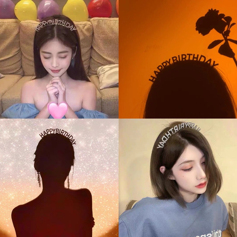 Băng Đô Hình Nón Sinh Nhật Đính Sequin Lấp Lánh