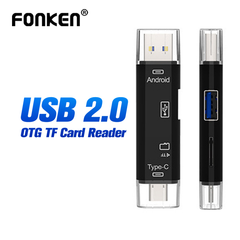 Đầu Đọc Thẻ Nhớ Fonken Chuyển Đổi OTG USB Cổng Type C / Micro USB / SD TF 5 Trong 1