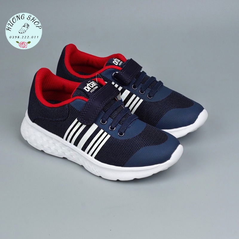 Giày thể thao trẻ em cao cấp Urban navy lót đỏ sọc thẳng