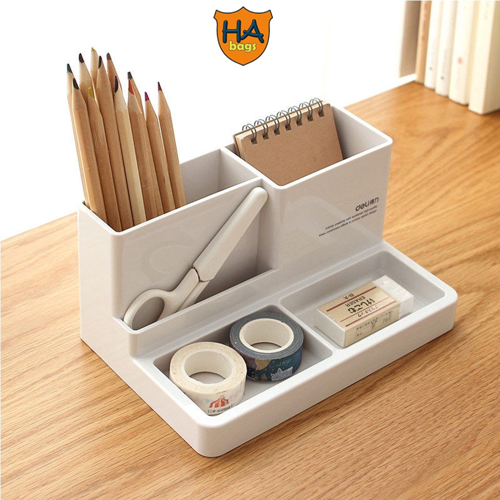 Khay đựng bút để bàn HABAGS nhiều ngăn để đồ dùng học tập, văn phòng phẩm HB1002