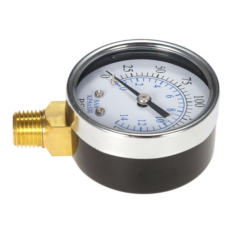 Đồng Hồ Đo Áp Suất Nước / Nhiên Liệu Mini Ren Kim Loại 1 / 4 &quot;0-200psi / 0-14bar