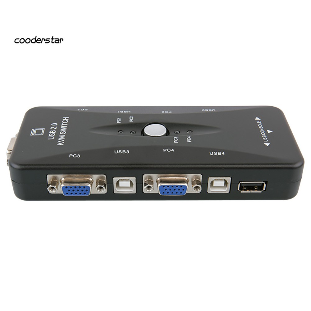 Bộ Chuyển Đổi 4 Cổng Usb 2.0 Kvm Cho Máy Tính / Bàn Phím / Vga / Video 1920x1440