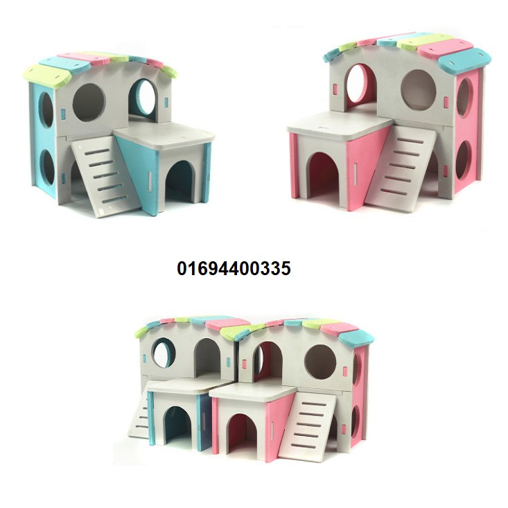 Nhà ngủ gỗ cao cấp hamster (15 x 16 x 15 cm)