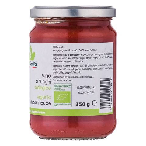 Nước sốt nấm hữu cơ Bioitalia organic mushroom sauce 350g