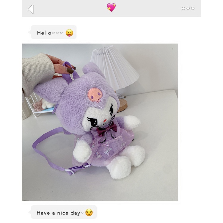 Ba Lô Đeo Chéo Đựng Điện Thoại Hình Chú Chó Cinnamon Nhồi Bông Dễ Thương Cho Nữ