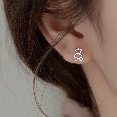 Khuyên tai/ Bông tai gấu xinh Bạc cao cấp _ 𝐂𝐚𝐦 𝐤𝐞̂́𝐭 𝐜𝐡𝐮𝐚̂̉𝐧 𝐁𝐚̣𝐜 _ 𝐓𝐔𝐍𝐀𝐒𝐇𝐎𝐏 𝐓𝐫𝐚𝐧𝐠 𝐬𝐮̛́𝐜 𝐁𝐚̣𝐜