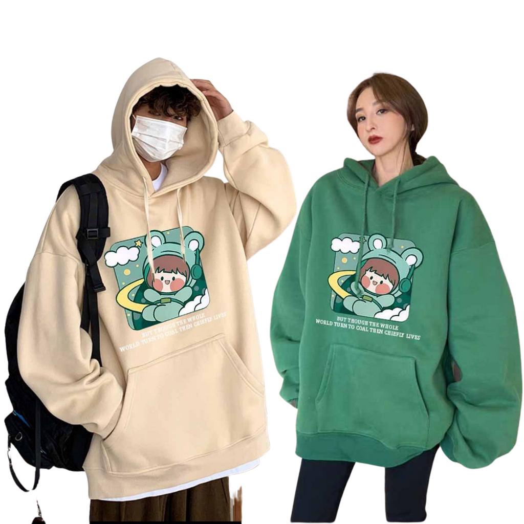Áo hoodie nam nữ BÚP BÊ NASA shop_win99, Áo khoác sweater nỉ dáng rộng chất đẹp có nón chui đầu Chống Nắng