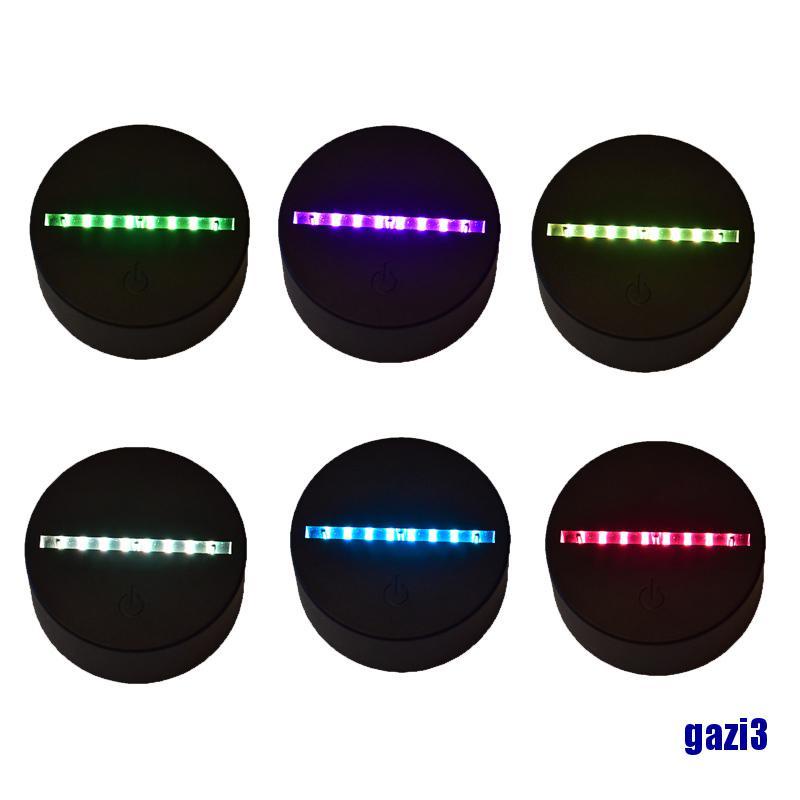 Bộ 3 Đế Đèn Led 3d Với 7 Màu Kèm Cáp Usb