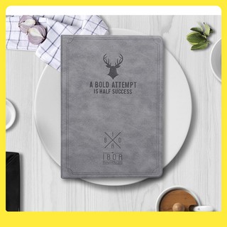 Bao Da bảo vệ iPad, Ốp iPad Dập Nổi Logo Đầu Hươu da lộn cao cấp