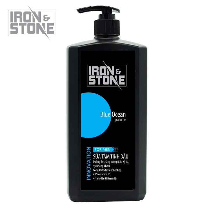 Sữa tắm IRON&STONE Innovation hương Blue Ocean dành cho nam dung tích 650G, dưỡng da sạch sâu