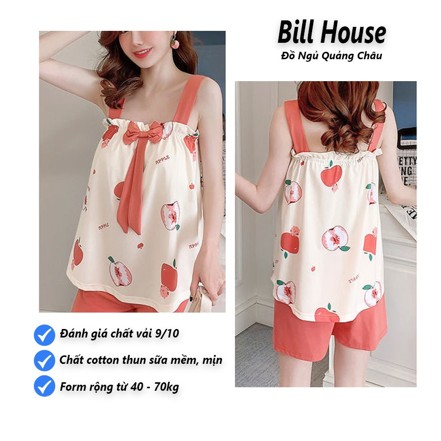 Bộ Ngủ 2 Dây Cotton Thun Sữa Mềm Mịn Tặng Kèm Mút Ngực BC14 | BigBuy360 - bigbuy360.vn