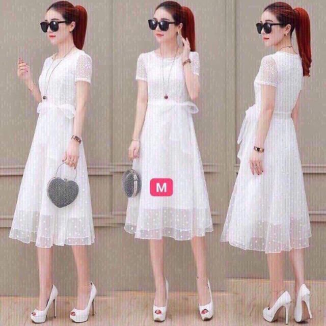 Đầm xòe ren đính hạt cao cấp