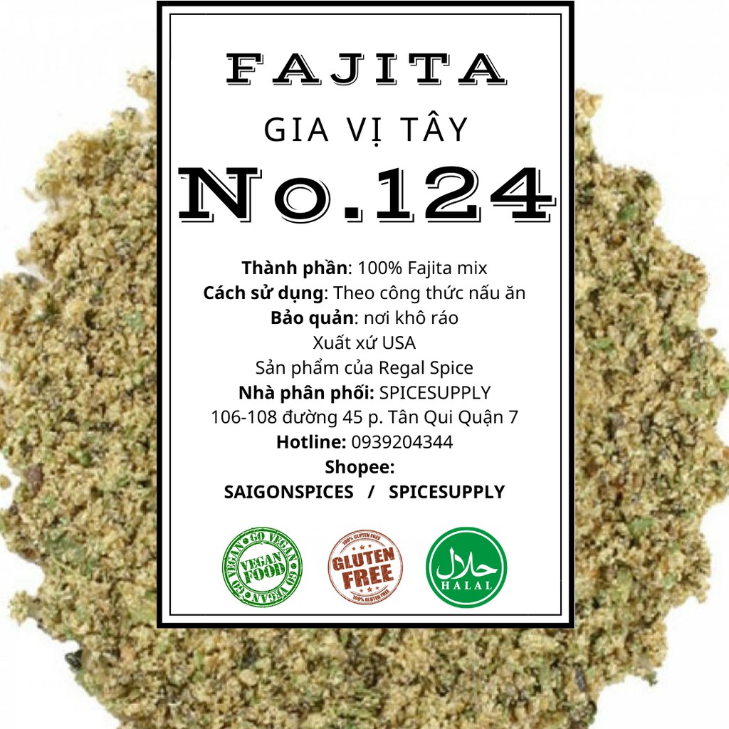 Fajita - SPICESUPPLY Việt Nam Gia vị Fajita đặc trưng Mexico Hũ 100g