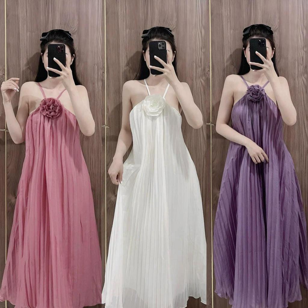 VÁY YẾM MAXI ĐÍNH HOA VOAN TƠ CỰC XINH ĐI BIỂN | BigBuy360 - bigbuy360.vn