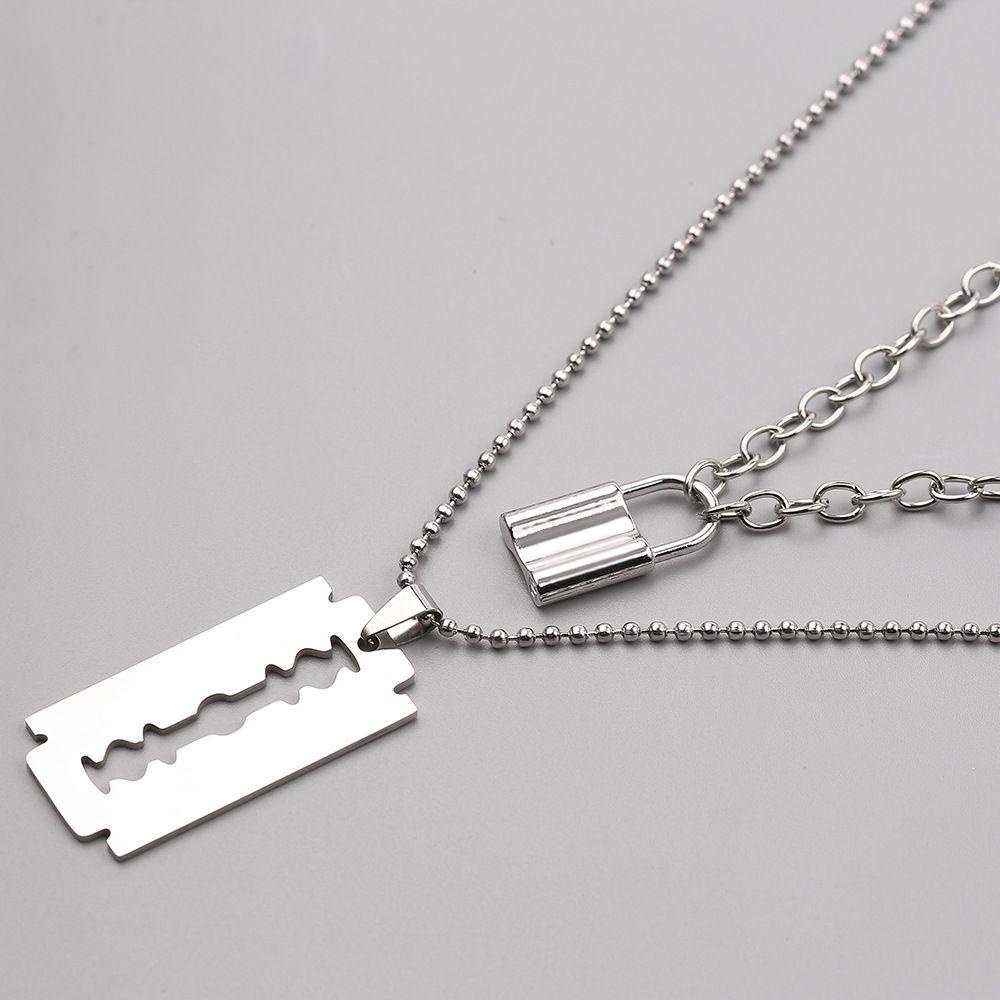 NIUYOU 1 Bộ Vòng cổ Choker Bằng Thép Không Gỉ Màu Bạc Cho Nam &amp; Nữ