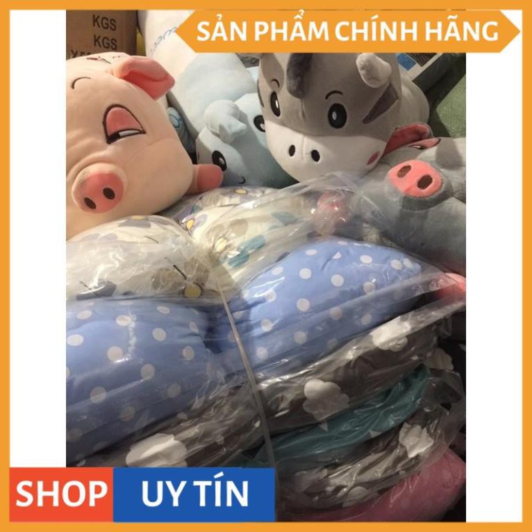 Gối Chống Trào Ngược MONMON, Gối Chữ C Cao Cấp Chất Cotton Thấm Hút Mồ Hôi Cho Bé