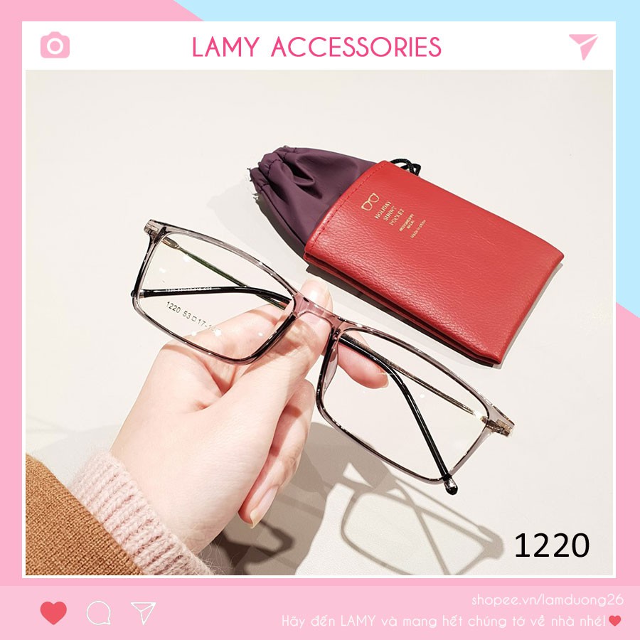 Gọng Kính Cận Mắt Vuông 1220 - Gọng Kính Kim Loại Mảnh