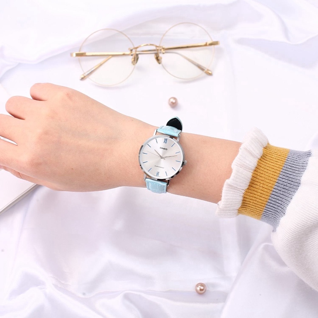 Đồng Hồ Casio Nữ Đồng Hồ Casio Chính Hãng LTPVT01L Dây Da Đủ Màu Fullbox