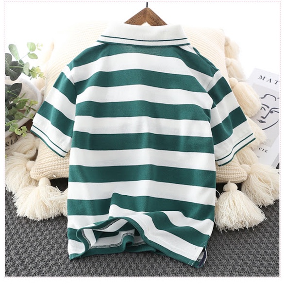 Áo Polo bé cho trai, gái. vải Cotton CVC, chuẩn form, sang chảnh. KẺ SỌC 4 màu . NEWBETTY