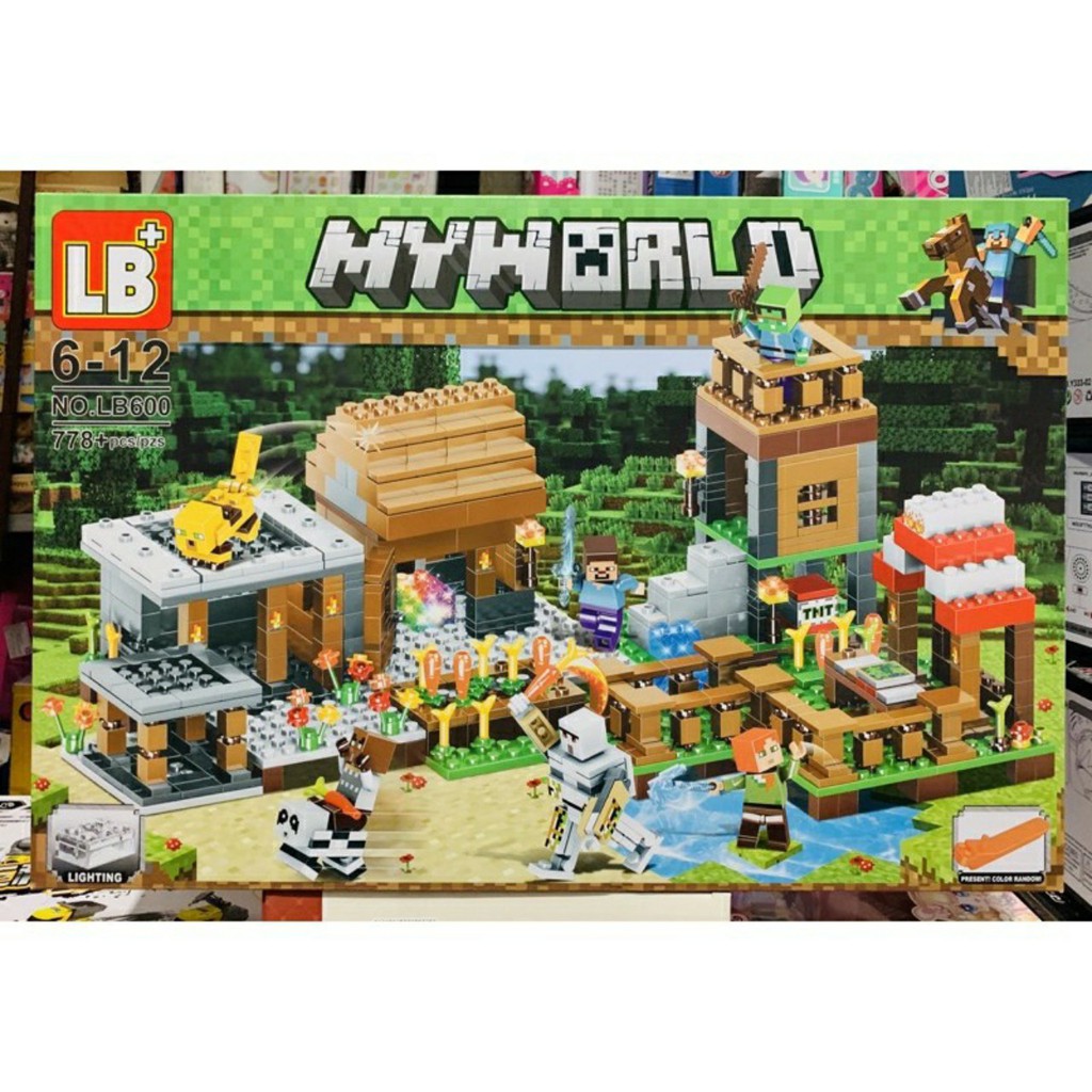 Myworld-Lego Minecraft Khu Nông Trại Chiến Binh LB600 ( 778 chi tiết)