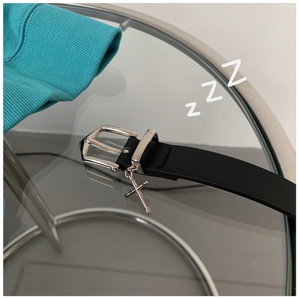 Thắt Lưng Da PU Khóa Chữ Thập Đơn Giản Thời Trang 2023 Cho Nữ