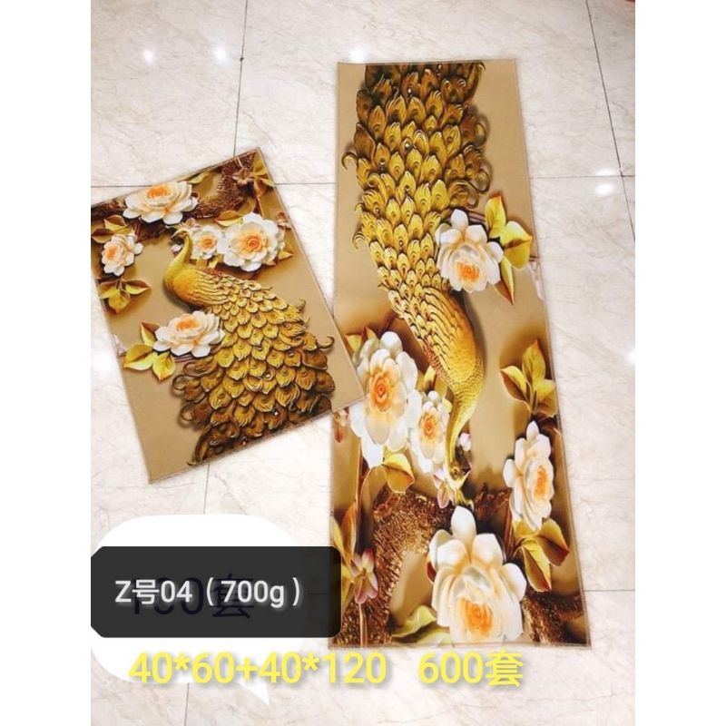 Thảm Bếp Chống Trơn Trượt - Thảm dài Chùi Chân Lau Chân Siêu Thấm Hút Nước In 3d cao cấp