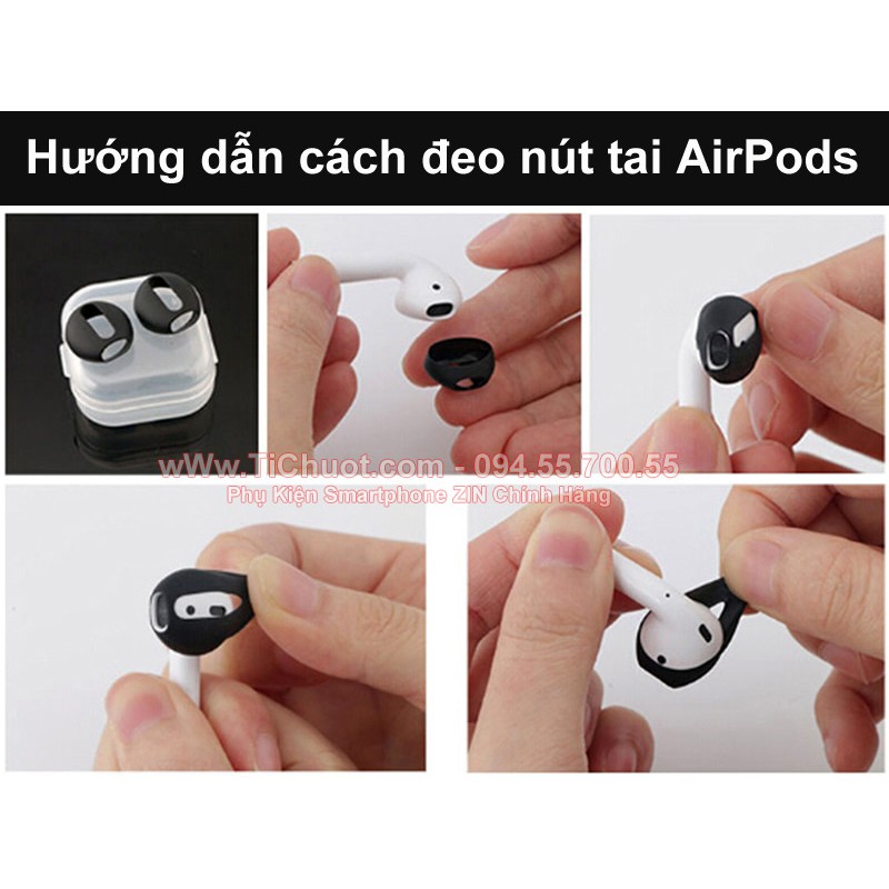 [Siêu Mỏng] Nút cao su bọc Tai Nghe Apple AirPods [Đậy Nắp Hộp Sạc Được]