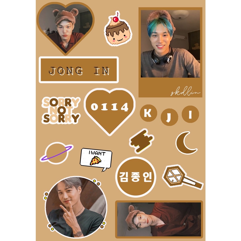 STICKER EXO decor order ( mua 2 sticker tặng kèm cup holder siêu xinh )