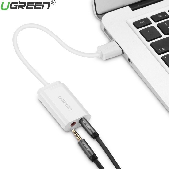 Cáp Chuyển USB Ra Sound UGREEN 30143 (USB Sang Headphone và Microphone) - Hàng Chính Hãng