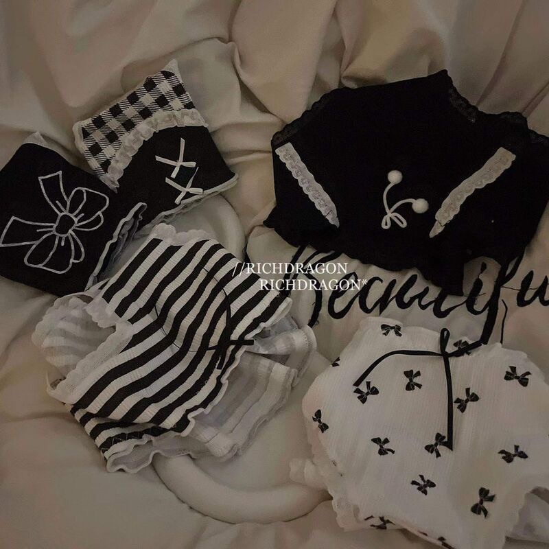 Quần Lót nữ Cotton Nguyên Chất Phối Ren Nơ In Họa Tiết Dễ Thương Thoải Mái Kháng Khuẩn Thoáng Khí Chống Vi Khuẩn Không Đường May Thoải Mái