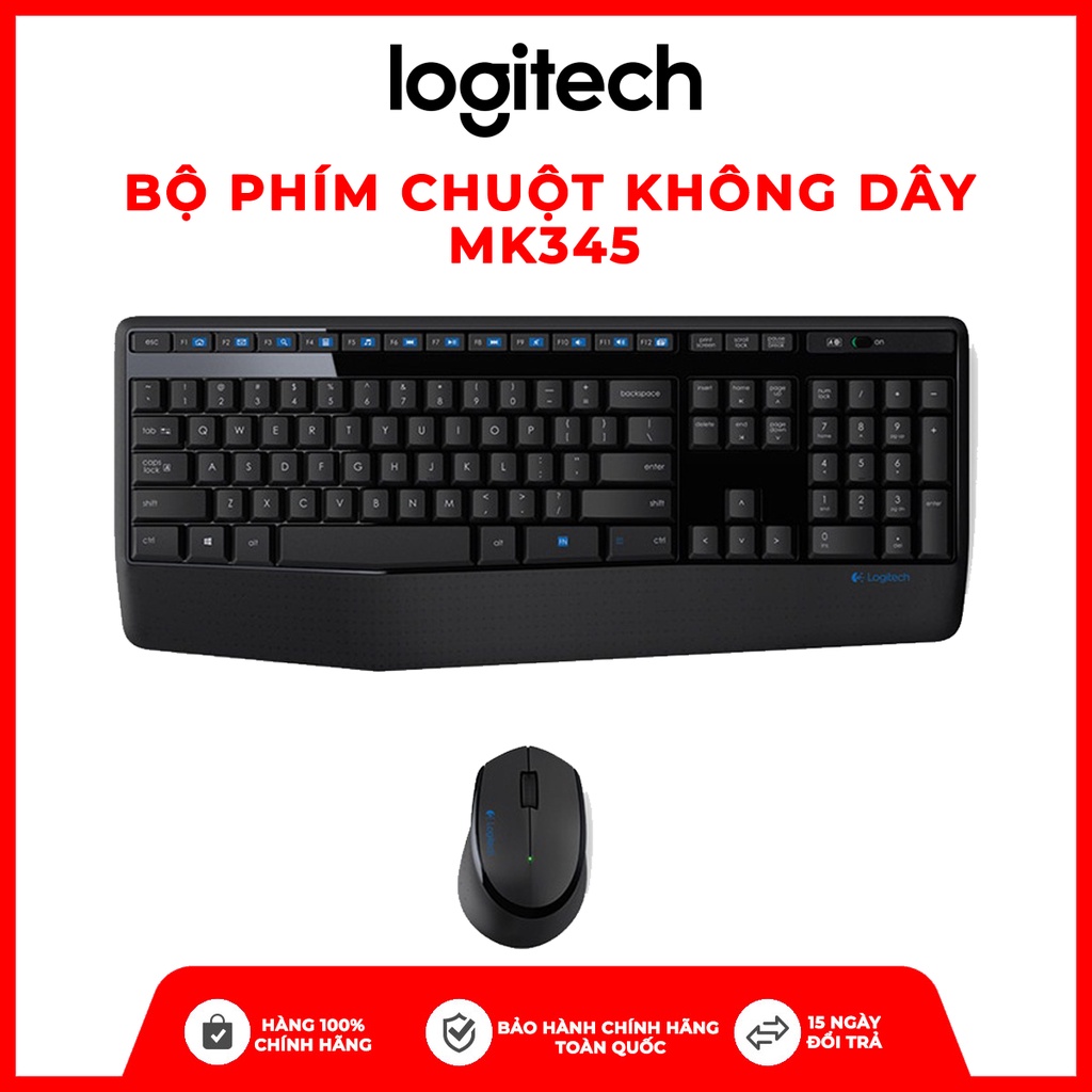 Bộ bàn phím và chuột không dây Logitech MK345