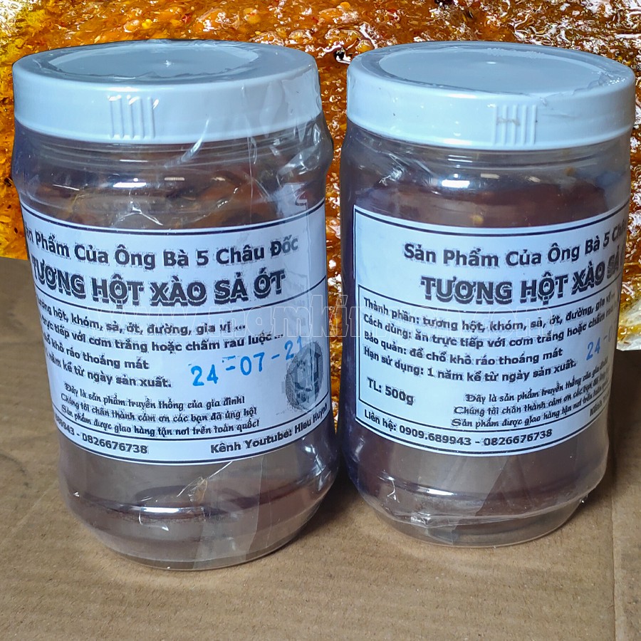 500gr Tương Hột Xào Sả Ớt Loại Thơm Ngon Vừa Ăn Chính Hiệu Ông Bà 5 Châu Đốc