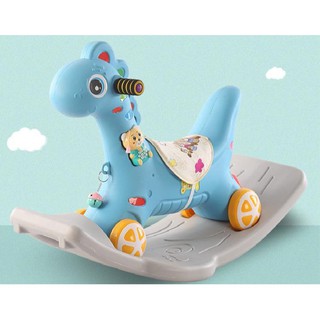 XE NGỰA BẬP BÊNH KIÈM XE CHÒI CHO BÉ 2 IN 1 CÓ PHÁT NHẠC