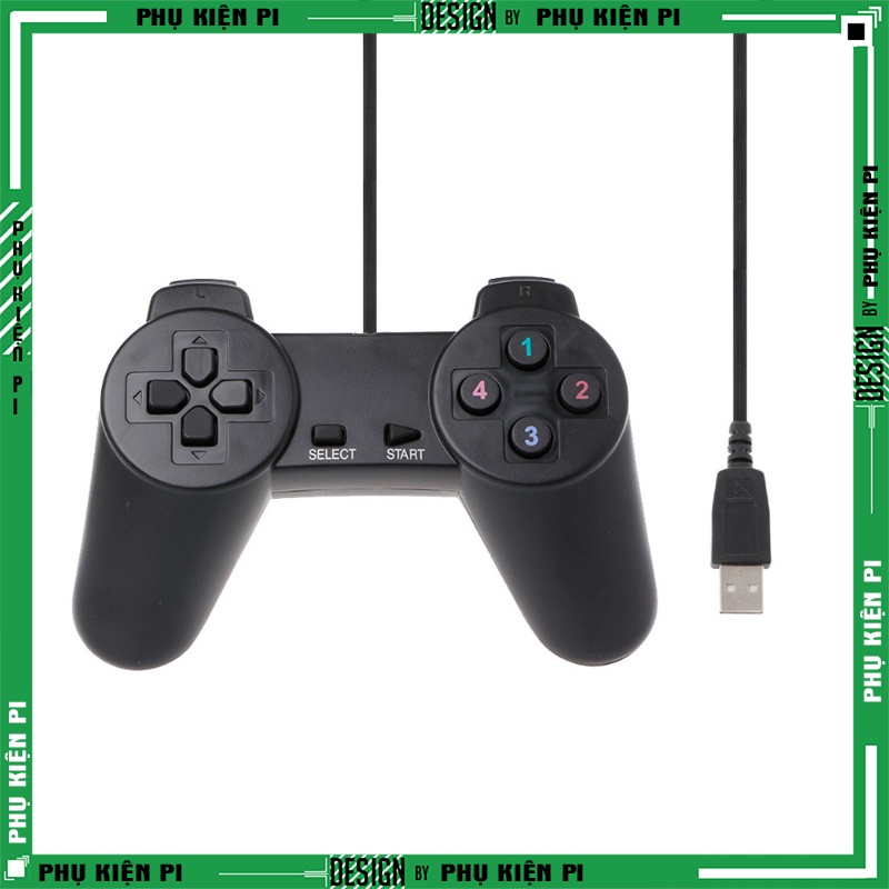 Tay cầm chơi game PS2, PS3, PS4 có dây chế độ rung, dây kết nối USB cho PC  Lairpodtop