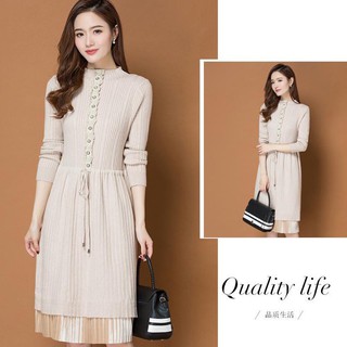 Đầm Len Dáng Suông Rút Eo MSNN1636