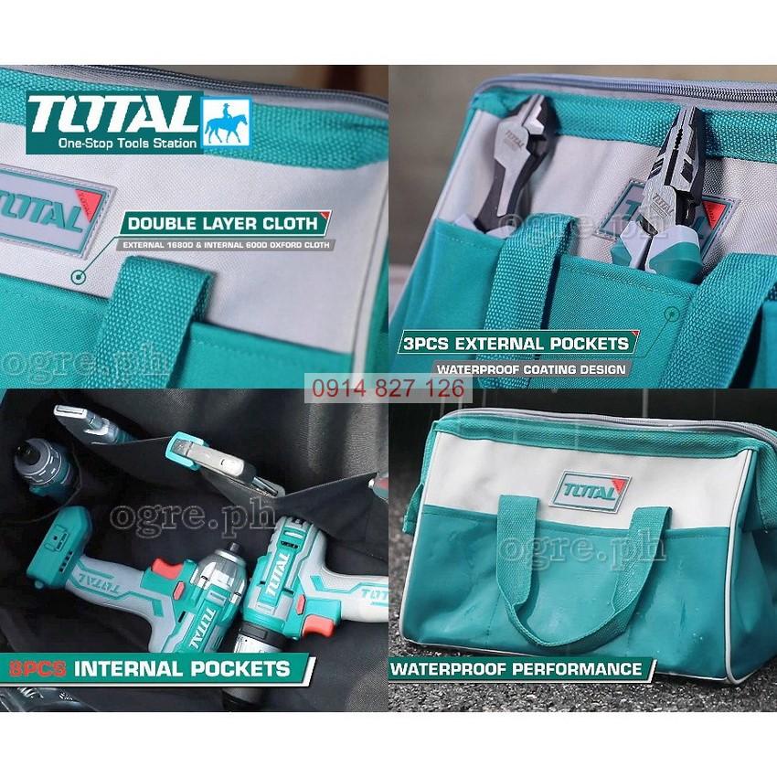 Giỏ đựng công cụ TOTAL THT26161 16 inch, làm từ vải dù chống nhăn dễ vệ sinh hạn chế bụi bẩn, Bh 6 tháng