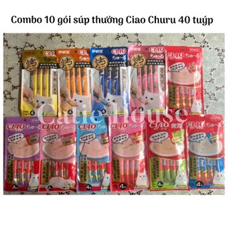 [Giao ngay HOẢ TỐC] Combo 10 gói súp thưởng Ciao Churu cho mèo- 10 gói Ciao Churu súp thưởng cho mèo