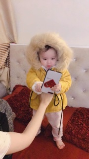 Áo parka vàg mũ lông
