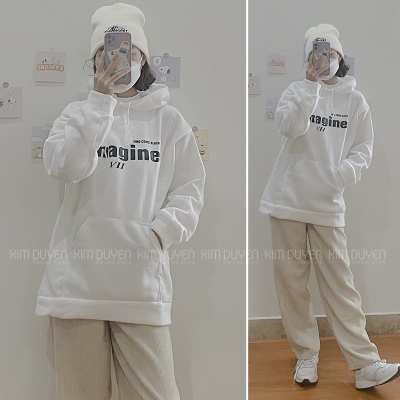 Áo Hoodie IMAGINE Áo Hoodie Nỉ Bông Form Rộng Unisex Nam Nữ [Ảnh Thật + Video]