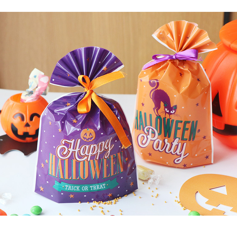 Set 10 Túi Đựng Bánh Họa Tiết Halloween Dễ Thương