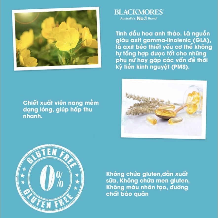 Tinh dầu hoa anh thảo Blackmores Úc 190 viên