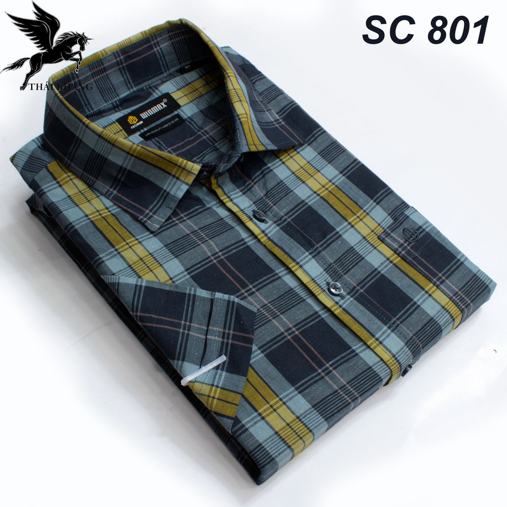 sơ mi nam ngắn tay công sở caro siêu thị vải cotton đẹp mát hàng chuẩn Thái Khang | BigBuy360 - bigbuy360.vn